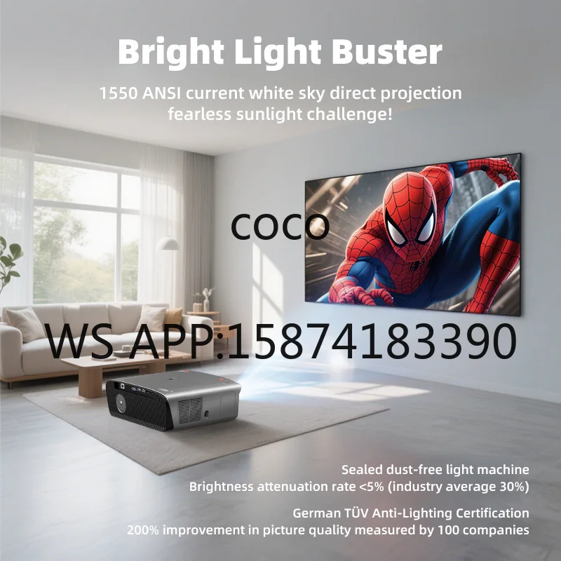 2024 New OEM ODM Smart Projector 1080P 1550 ANSI Lumens LCD Daytime Viewing 4K BT NFC Home Cinema Proyector Fast Delivery