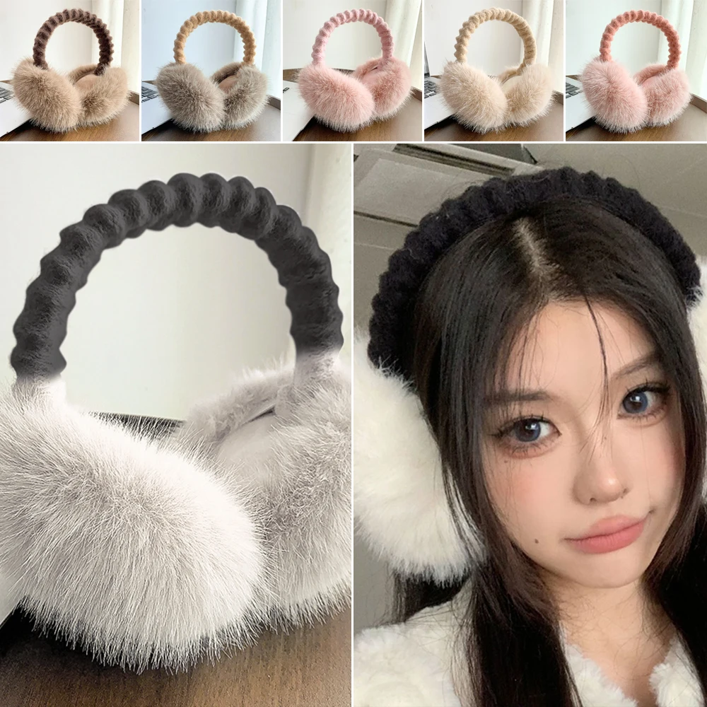 Fashion Plush Ear Muffs Hair Bands Cold Protection Warm Earmuffs Soft Keep Warm Ear Warmer Christmas Gifts