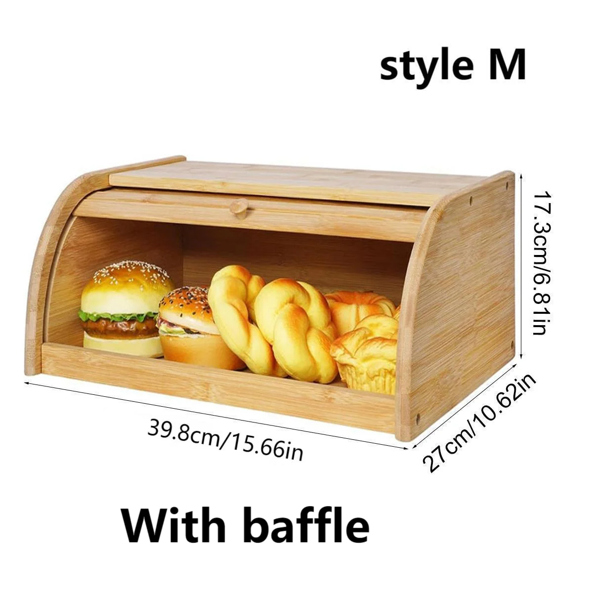 Premium Bamboo Bread Box, Bread Storage And Organizer, Organizer For Kitchen Countertop