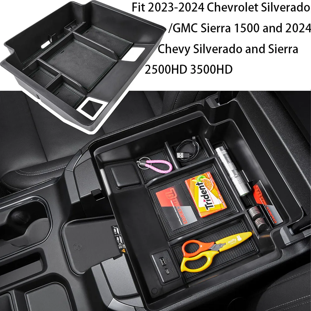 

Center Console Organizer for 2023-2024 Chevrolet Silverado/GMC Sierra 1500, 2024 Chevy Silverado/Sierra 2500/3500HD Accessories