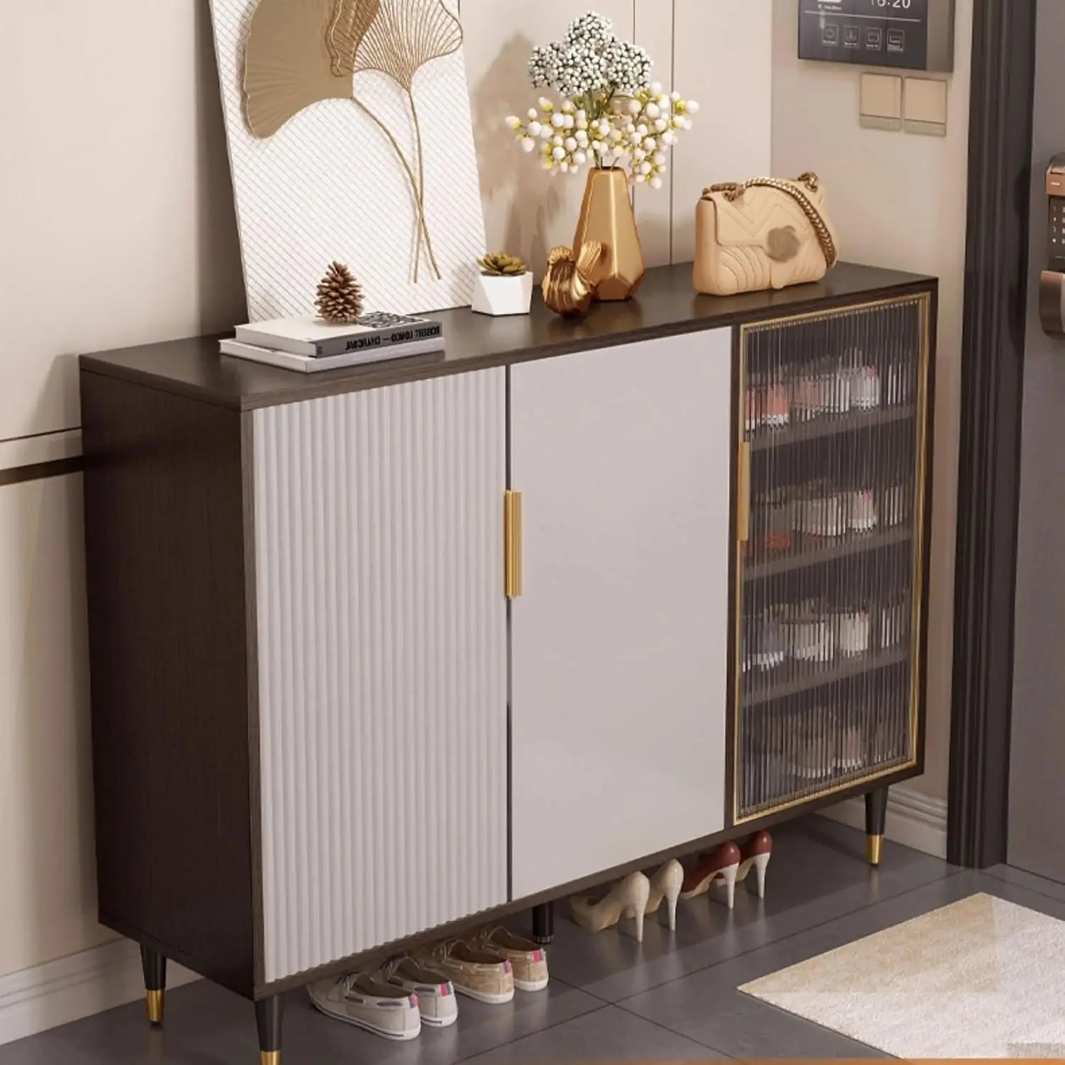 The Wall Entrance Shoe Rack with Slate for Home Use Entryway Shoes Cabinets