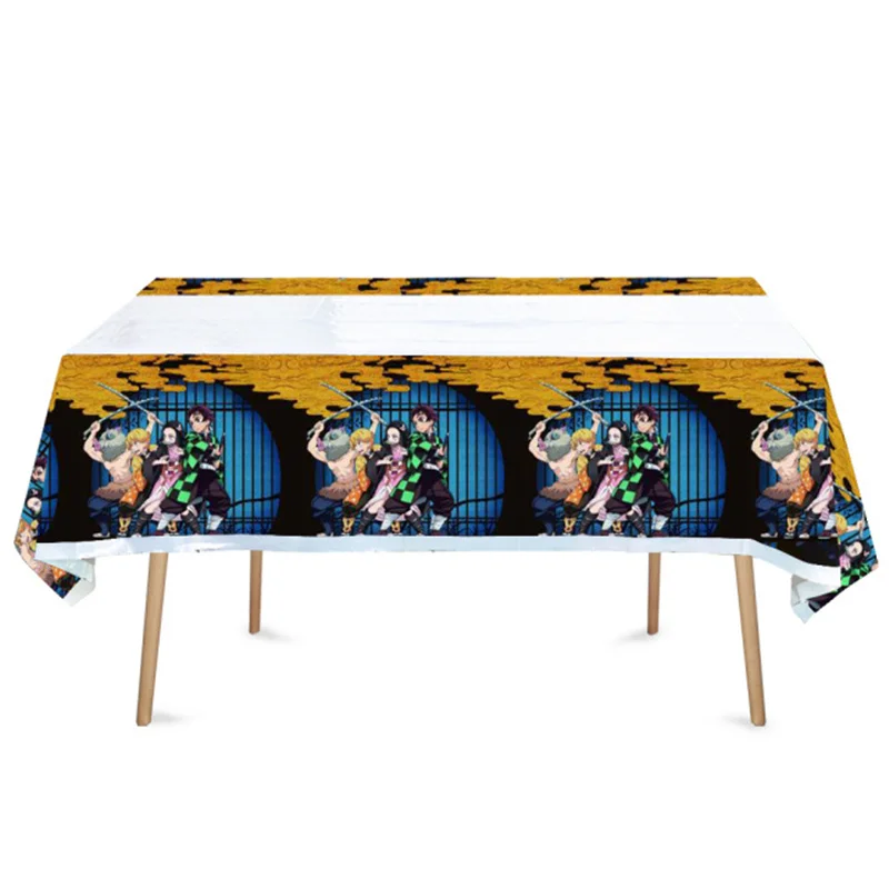 

180*108cm Demon Slayer Kamado Nezuko Party Tablecover Disposable Tablecloth Baby Shower Birthday Party Decor Supplies