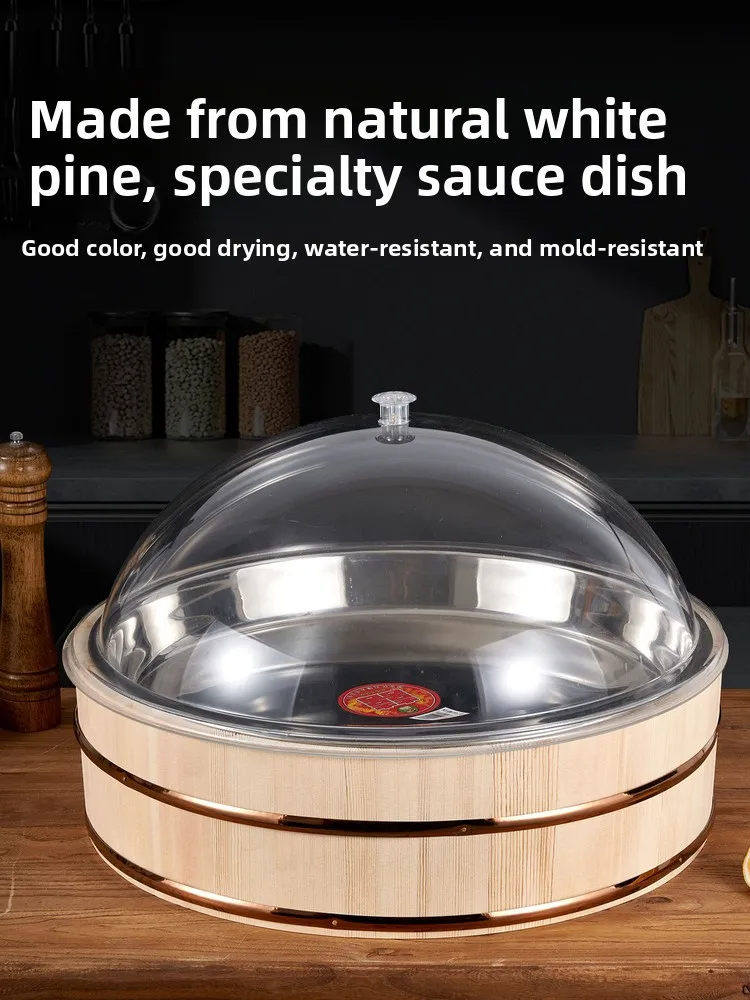 

Деревянная миска для ферментированных овощей, ванна из нержавеющей стали, емкость для смешивания риса, специальная витрина для продуктов, бочка для демонстрации товаров