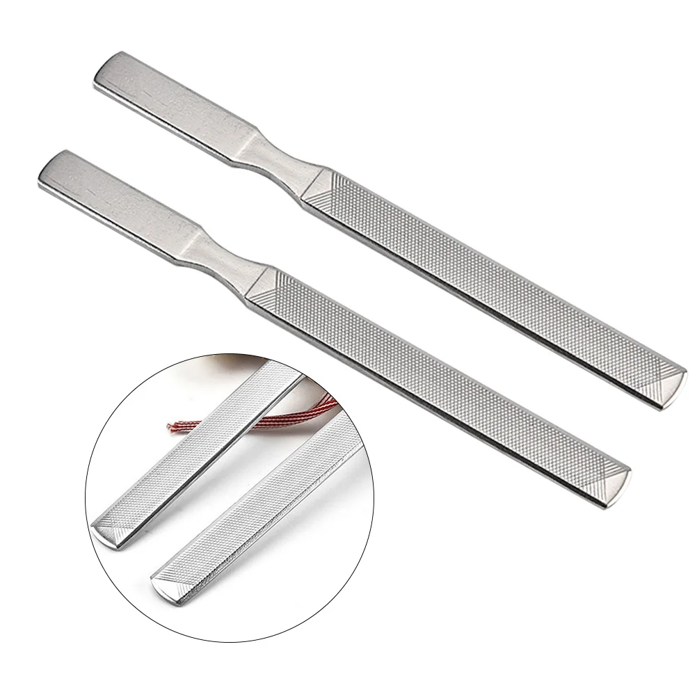 

2Pcs Metal Nail Tool with Scale Texture High Quality Steel File for Shaping Smooth Finish Portable Manicure Pedicure Polisher
