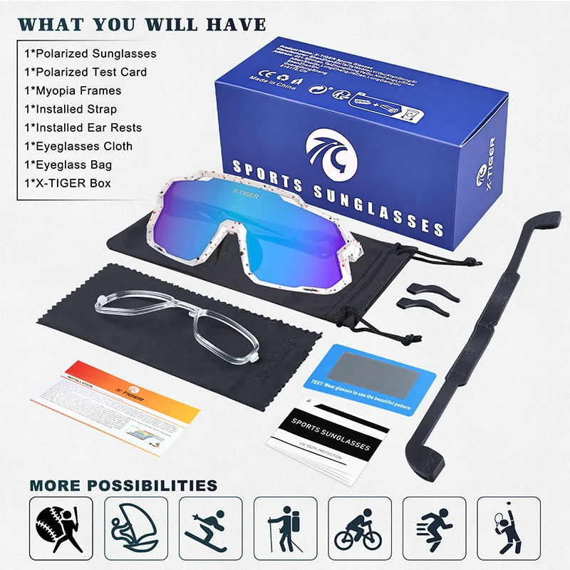 X-TIGER Cycling Sunglasses Suitable For Children Aged 8-14 Years Girls Boys Glasses Outdoor Sun Glasses Classic Kids