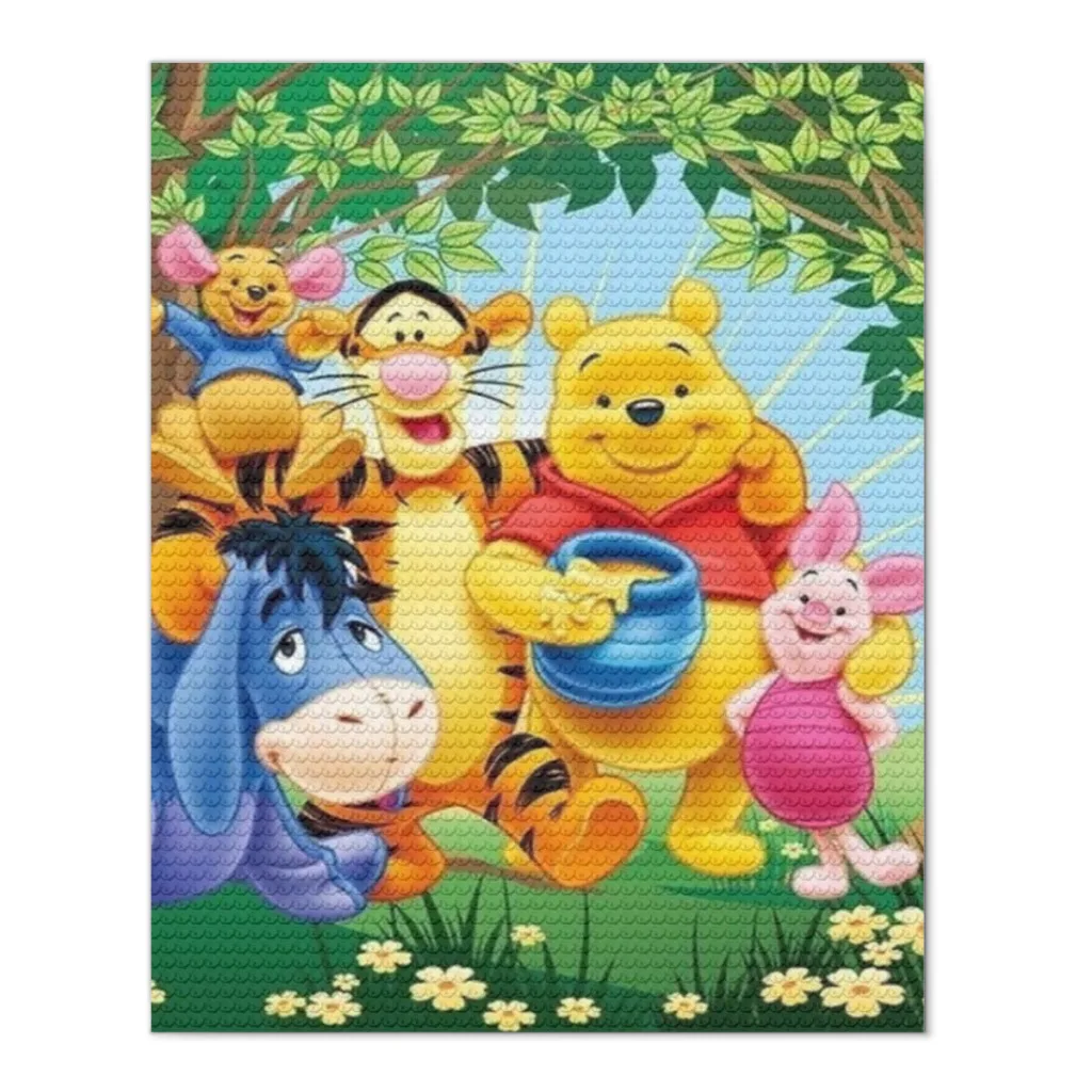 

Winnie The Pooh And The Wind Blows Diamond Painting 5D Diamond Mosaic Suitable for Children DIY Gift Home Decor