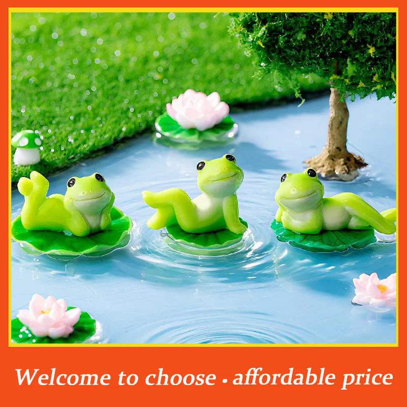 #5/6Pcs Cartoon Funny Frog Figurine Ornament Desktop Living Room Micro Landscape Fish Tank Aquarium Decoration Accessories