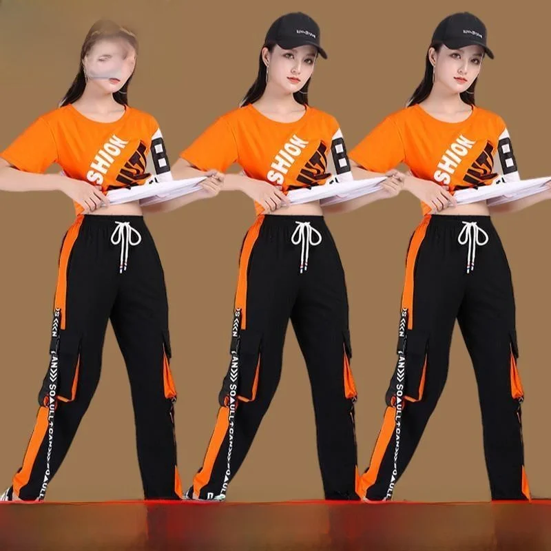 

Spring Summer New Ghost Step Dance Square Dance Performance Costume Women's ort Sve Sport Fitn Dancing Suit Set