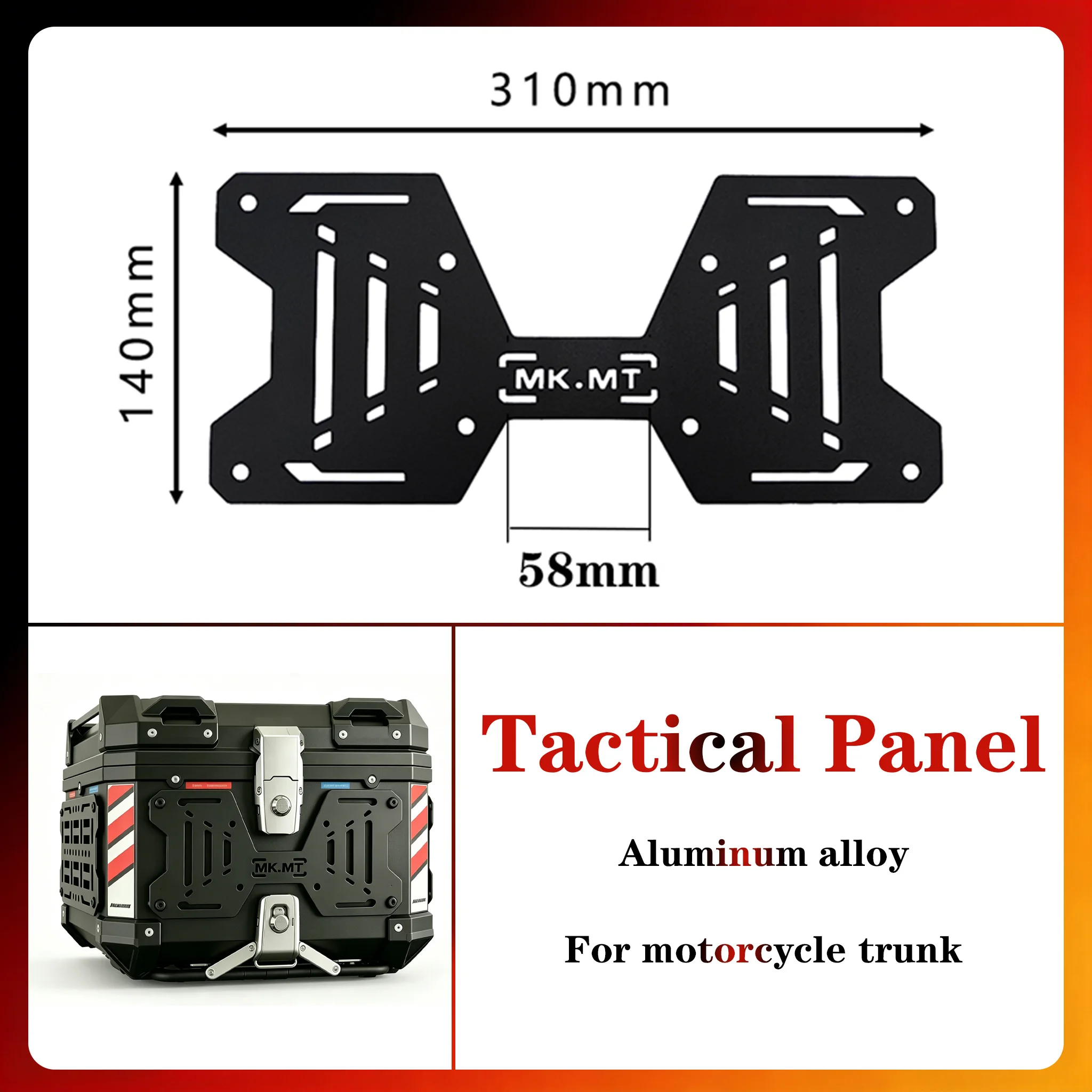 

Motorcycle Tactical Panel For Trunk Storage aluminum alloy Molle Panel Universal Side Box Modular Organizer Storage