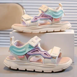 Princess Sandals Summer Cartoon Girl Shoe Soft Sole Baby Casual Sandals Anti-Slip Beach Shoe Flat Sandals Kid Shoes fashion