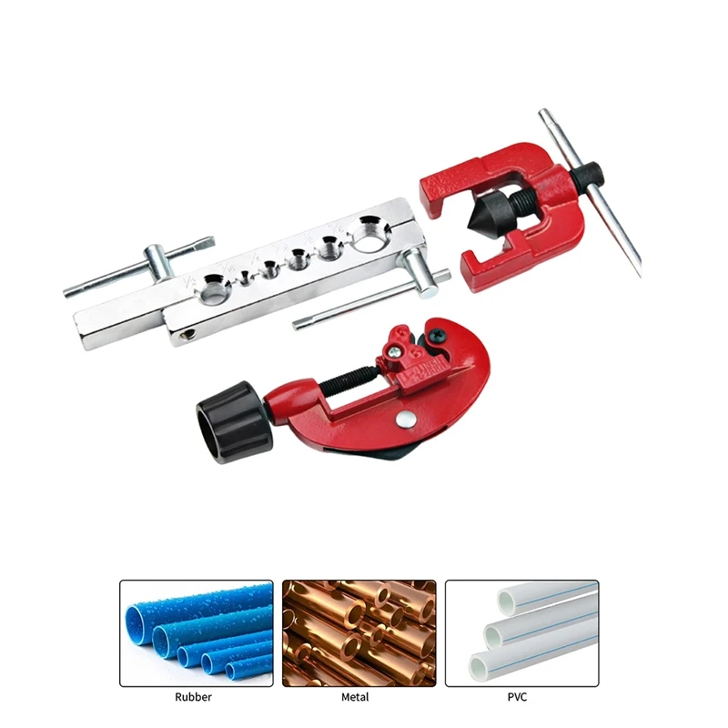 Tube Cutter Flaring Tool Kit Tube Expander Cutter Reamer Device For Copper Tube Flaring Tools Durable Easy Install