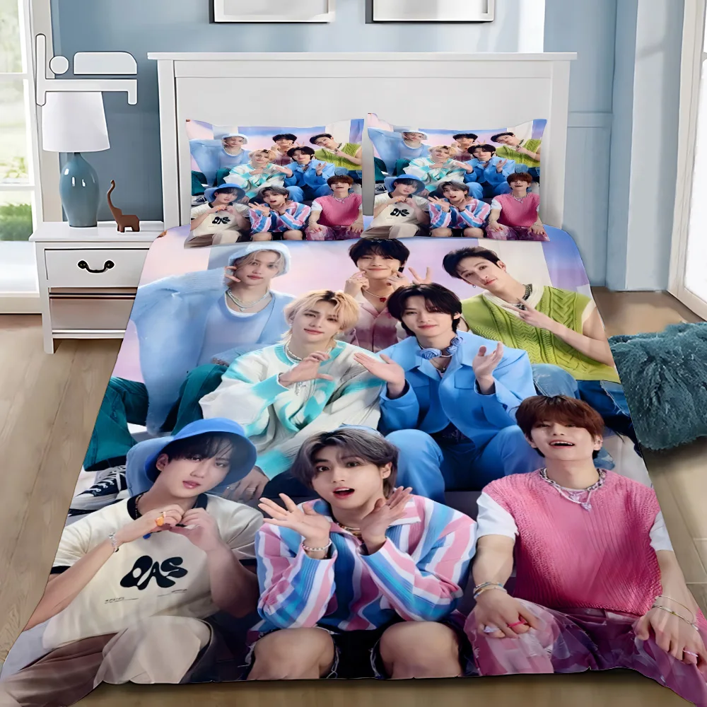 1-Duvet Cover Pillowcase Bedding Set K-Kpop Adult Boy Girl Bedroom Decoration Children Gift Stray KidsS Single Double Large Size