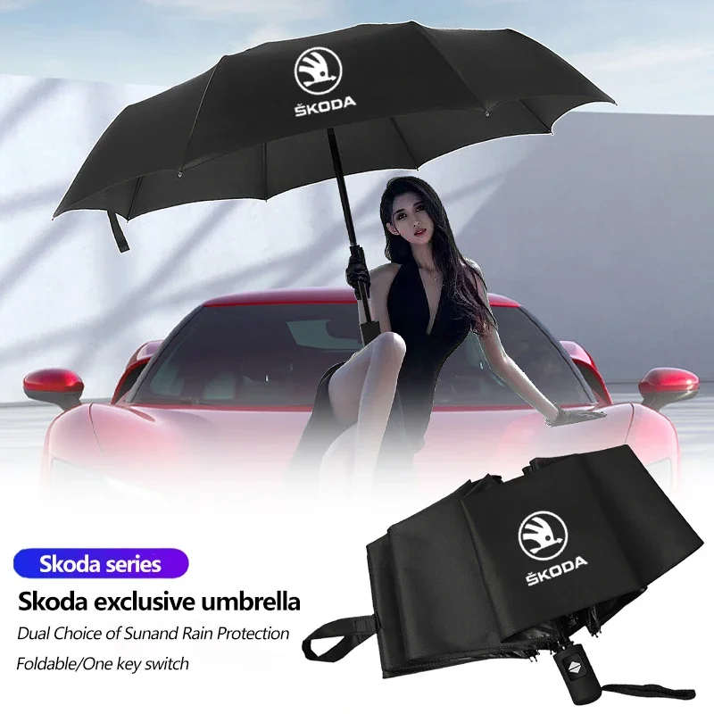 

Car Stickers High-end Car Folding Sunshade Windproof Umbrella For Skoda Yeti Kamiq Kodiaq Karoq Octavia Fabia Rapid Vrs Mk3 Supe