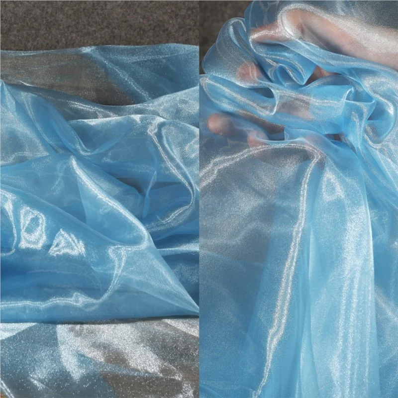 Liquid Sheer Yarn Reflective Fabric Highlight Wedding Dress Designer