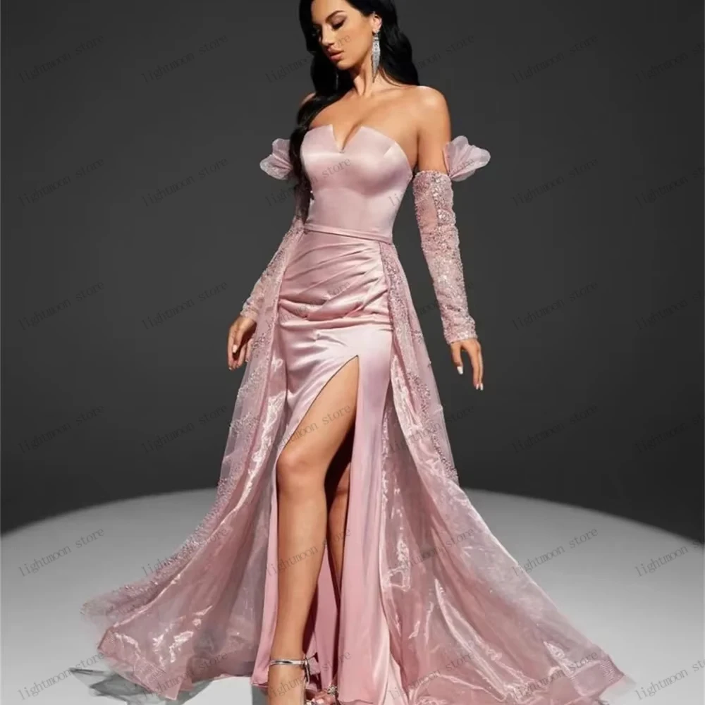 Luxus Abendkleider Exquisite Prom Kleid Spitze Perlen Applikationen Weg Von Der Schulter Roben Charming Vestidos De Gala Angepasst