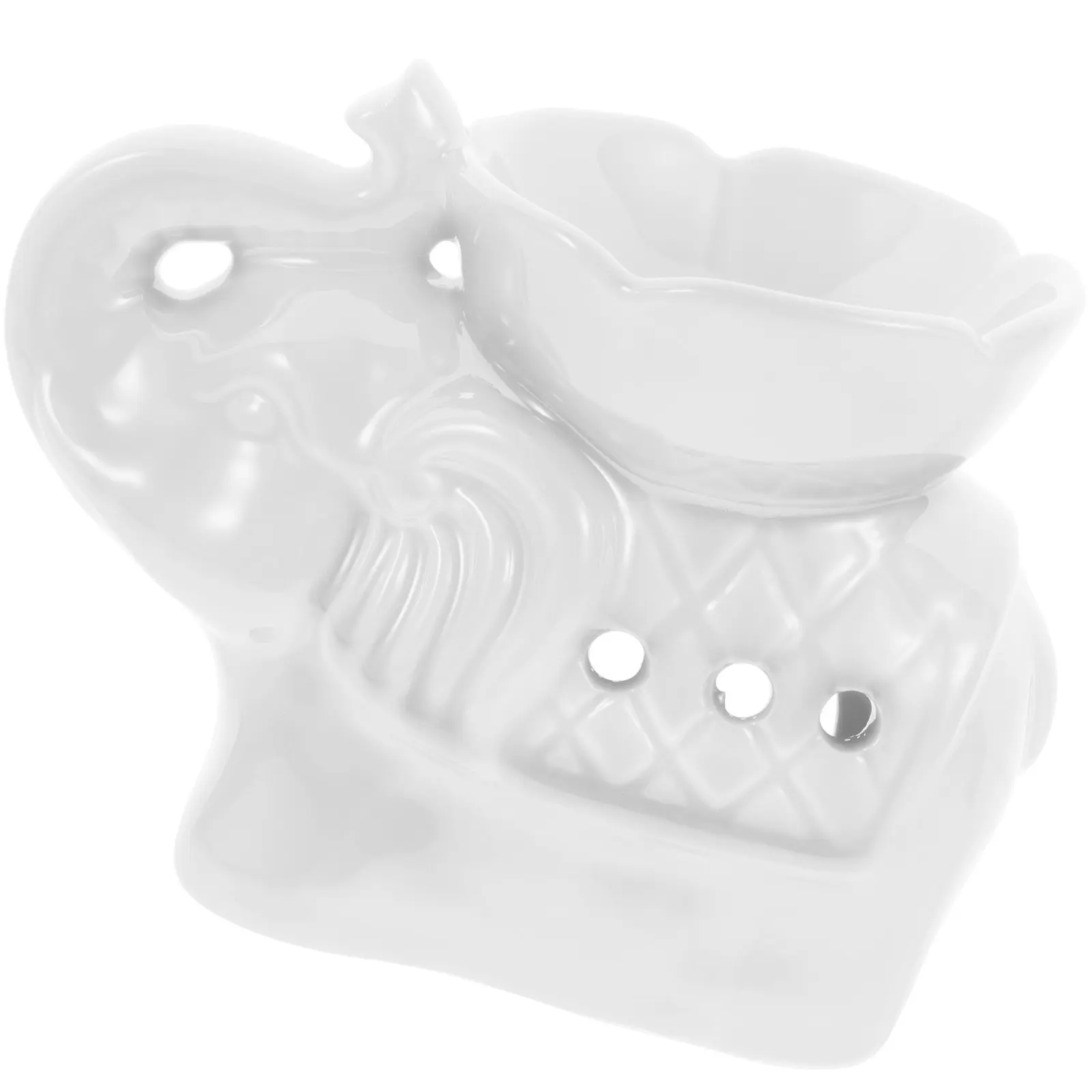 1Pcs Delicate Ceramic Elephant Essential Oil Burner Aroma Therapy Holder Incense Diffuser Kitchen Bedroom Yoga Meditation Gift