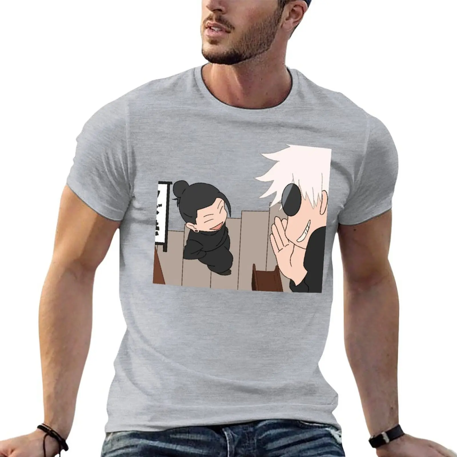 

SatoSugu T-shirt anime plain boys animal print oversized t shirts for men