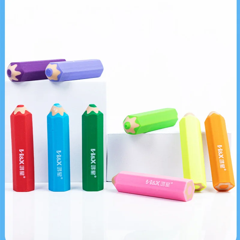 Hongxing Stationery Pencil Eraser Lettering Super Clean Creative Eraser Factory Rainbow Pencil Eraser Wholesale