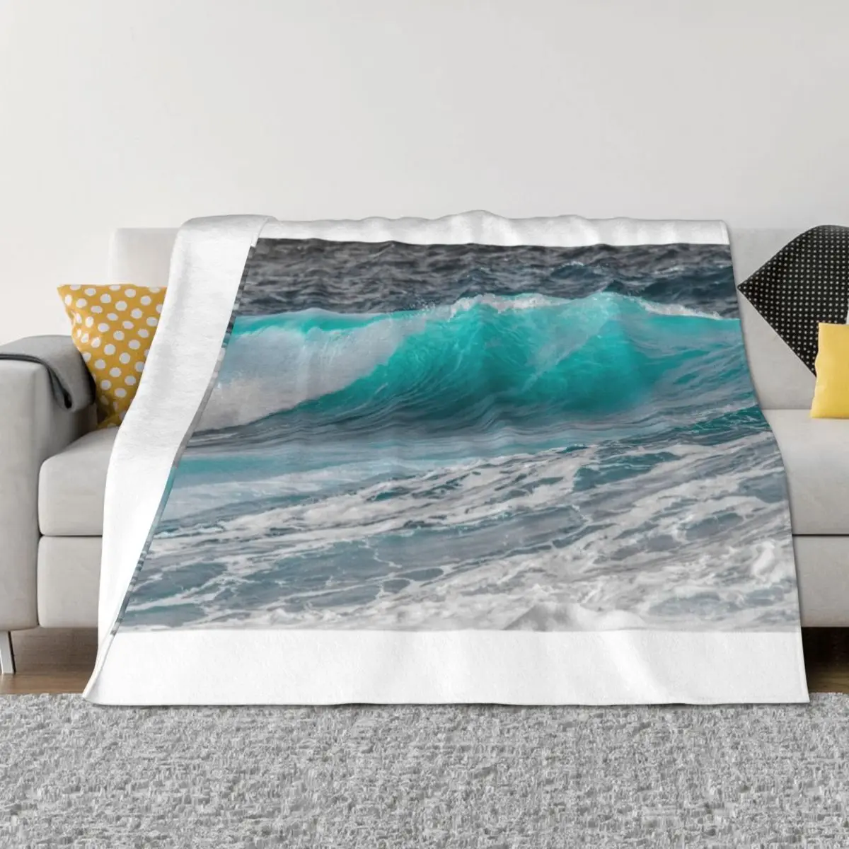 

The big wave Throw Blanket warm for winter bed plaid Sofa Quilt Blankets