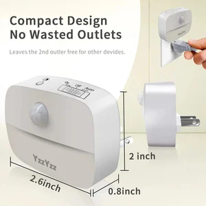 Luz Noturna LED com Sensor de Movimento, EU, Lâmpadas Plug EUA, Parede, Regulável, Quarto, Banheiro, Corredor, Cozinha, Crianças 8 principais vendas luminaria de cabeceira de parede - №1