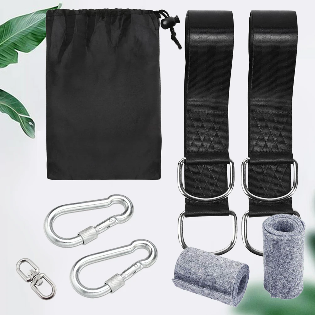 

8 Pcs Swing Durable Nylon Hanging Kit Cot Bed Straps Strong Stainless Steel Hooks Adjustable Tree Branch Outdoor