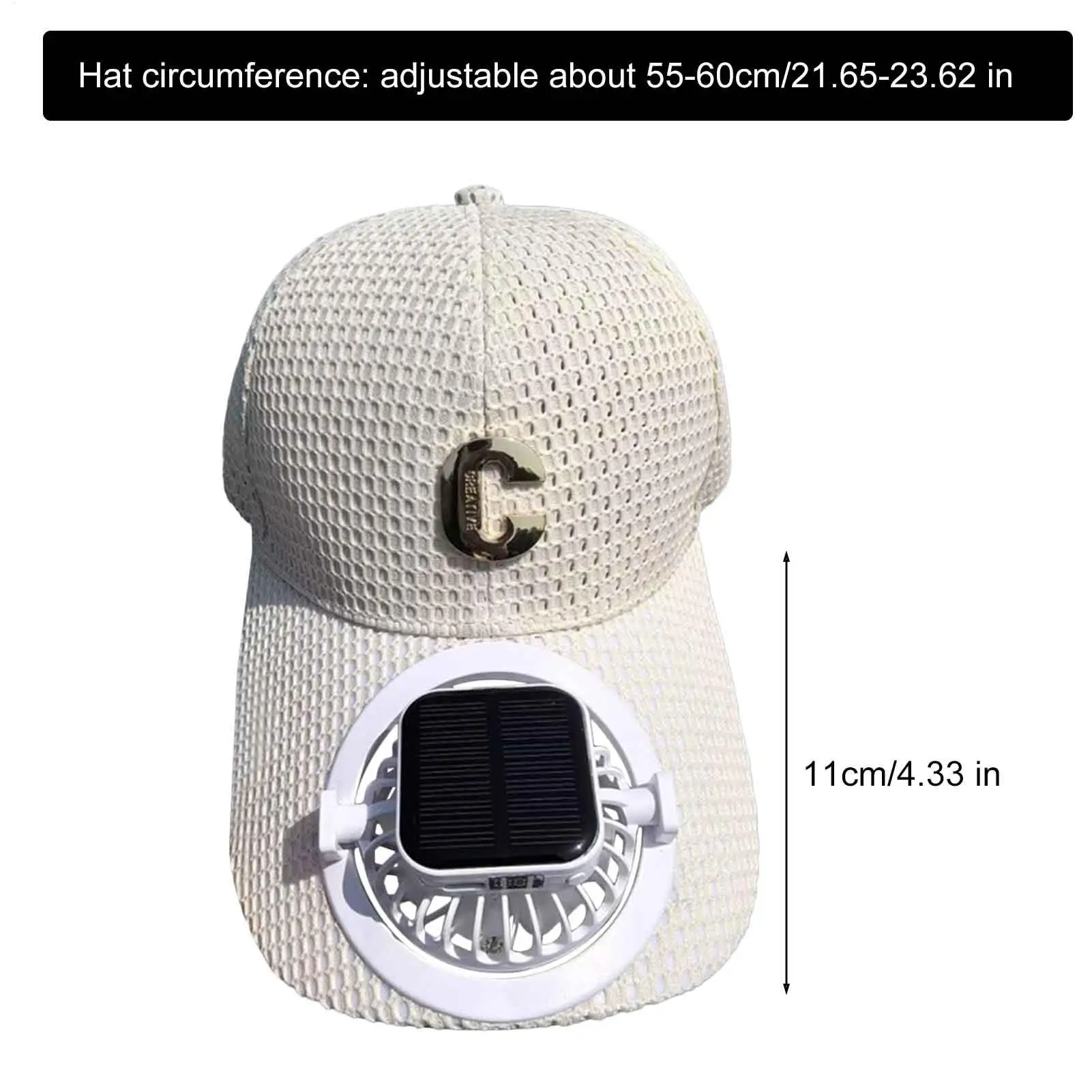 Czapka z wentylatorem solarnym, ładowana przez USB, oddychająca czapka z siatki z wentylatorem, unisex, nakrycie głowy, 3 prędkości, osłona przeciwsłoneczna, kaczy ogon do biegania, na plażę, do wędkowania.