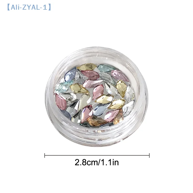 【ZYAL-1】30 unids/caja taladro de forma Irregular para decoración de uñas, diamantes de imitación, piedras de cristal 3D para uñas, gemas, perlas, decoraciones de manicura DIY