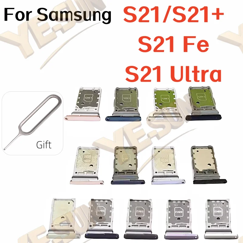 

Держатель ящика лотка для SIM-карты для Samsung Galaxy S21 S21Ultra S21 + Plus S21Fe, запасные части с двумя слотами
