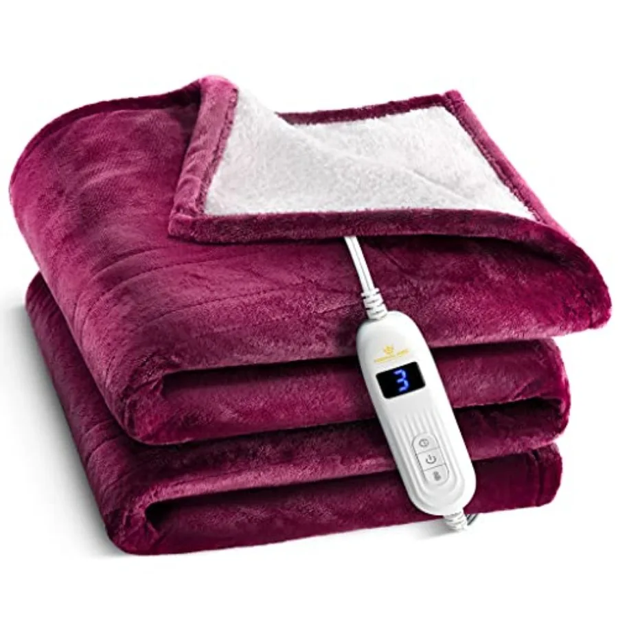 

Heated Blanket Machine Washable Extremely Soft and Comfortable Electric Blanket Throw Fast Heating with Hand Controller 10 Heat