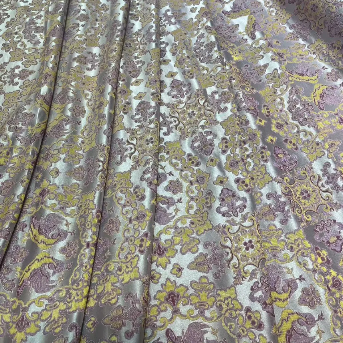 

Bird and Flower Painting Brocade Blended Song Dynasty 30 Silk 42momme New Chinese Coat Vest Bed Cover Cloth Fabric