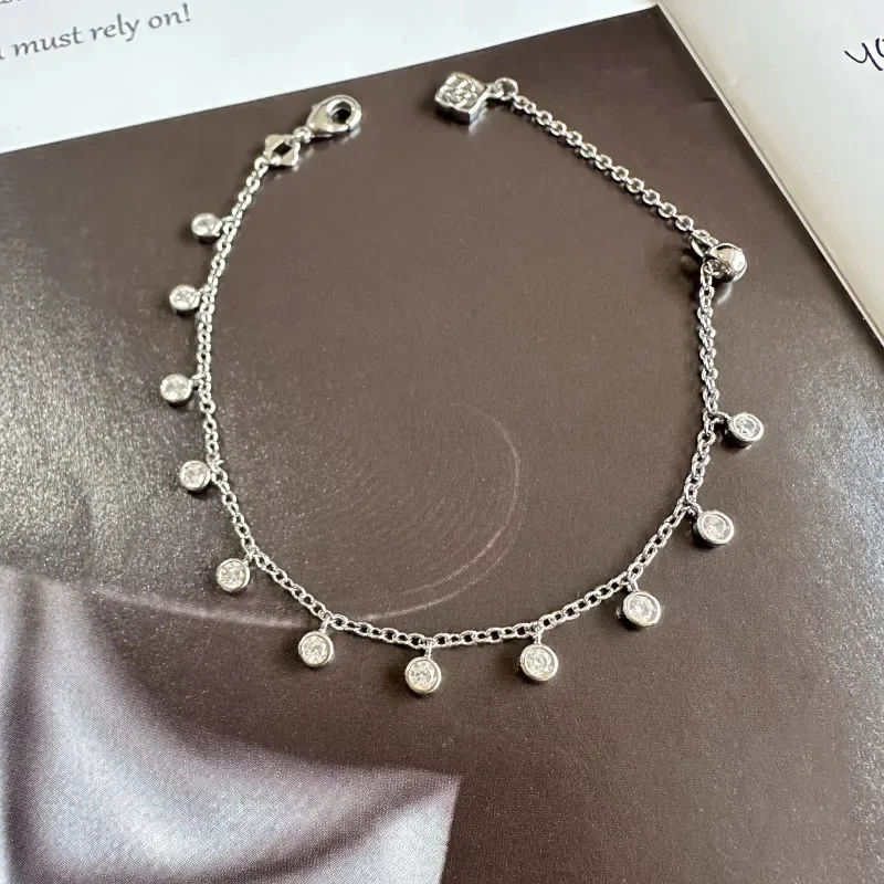VKVVA Fashion Jewelry Amelia Chain Pull-out Bracelet Teardrop Small Zircon for Women Girl Unique Birthday Gifts