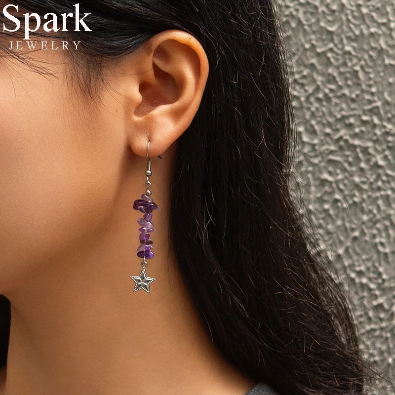 Pendientes de mariposa con forma de corazón de acero inoxidable para mujer, aretes artísticos Retro irregulares de grava, regalos de joyería para fiesta y cumpleaños