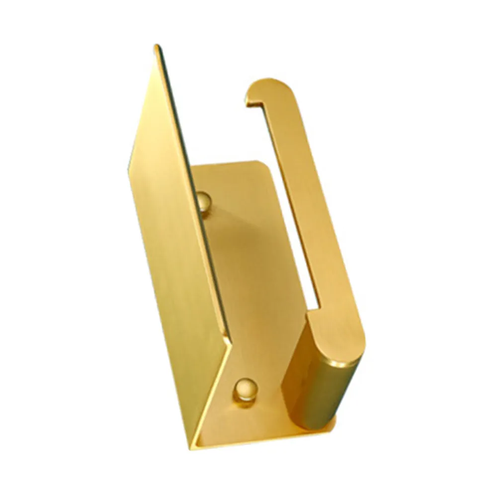 

Golden Tissue Holder Aluminum Alloy Brushed 2 In 1 Wall Mount Shelf For Bathroom Phone Storage Paper Towel Rack Tissue Rolls