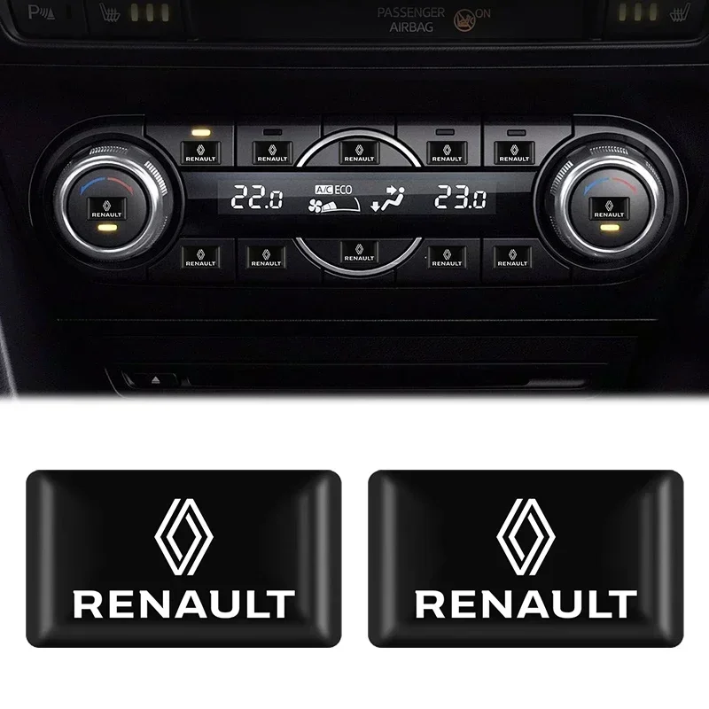 10pcs Car Styling 3D Small Emblem Badge Stickers For Renault DACIA Scenic Loguna Twingo Symbol Fluence Espace Clio Accessories