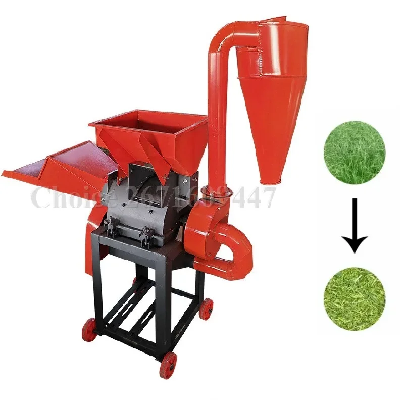 Farm Use Silage Stalk Pulper Hay Chaff Cutter Machine Animal Feed Grass Corn Chopper with Grain Crusher