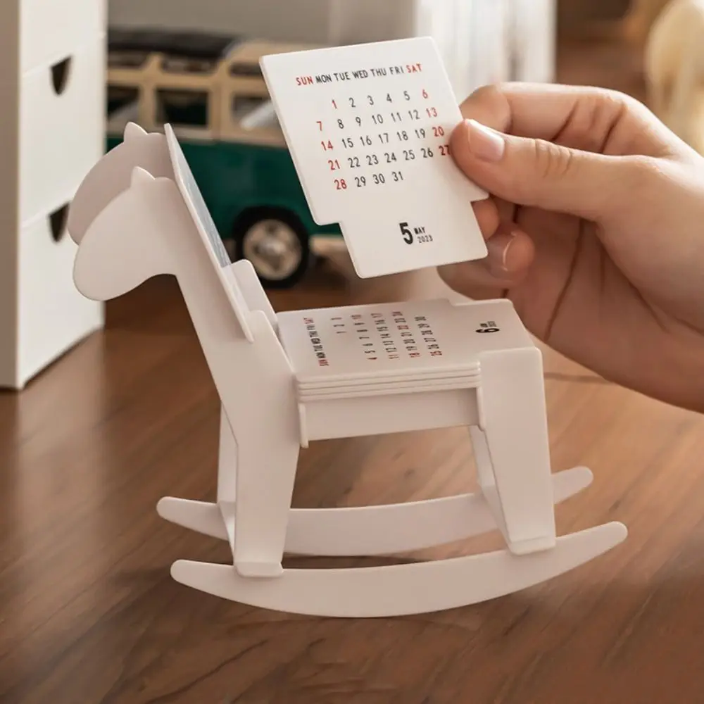 Mini 2025 Desk Calendar 3D Set Time Schedule Trojan Horse Calendar Days Until Self-discipline Building Block Calendar Children