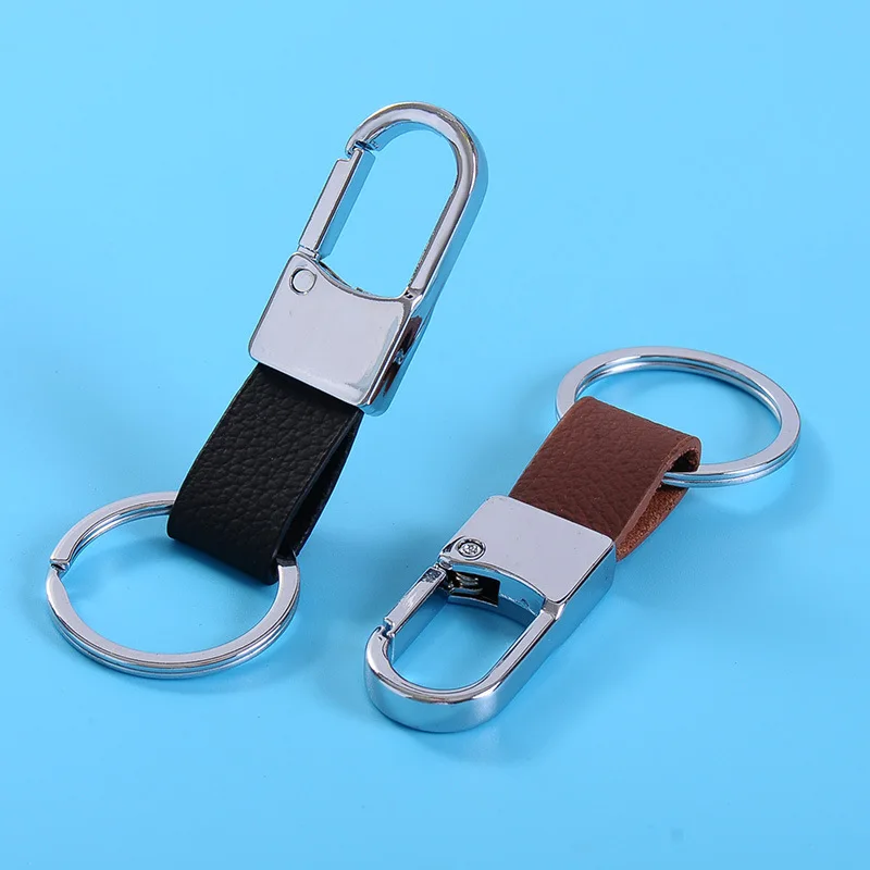 ออกแบบใหม่หรูหราด้วยตนเองโลหะหนัง Keychains Key Ring ChainBusiness ของขวัญผู้หญิง17159