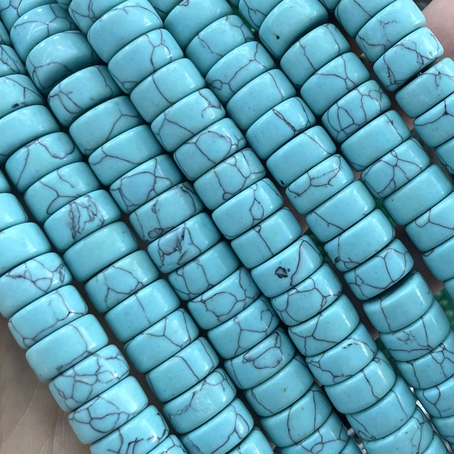 Naturstein-Rondelle-Agat-Quarz-Jade-Flachrunde-Abstandsperlen für Schmuckherstellung, DIY-Armband-Halsketten-Zubehör 6X12MM – Detail 3