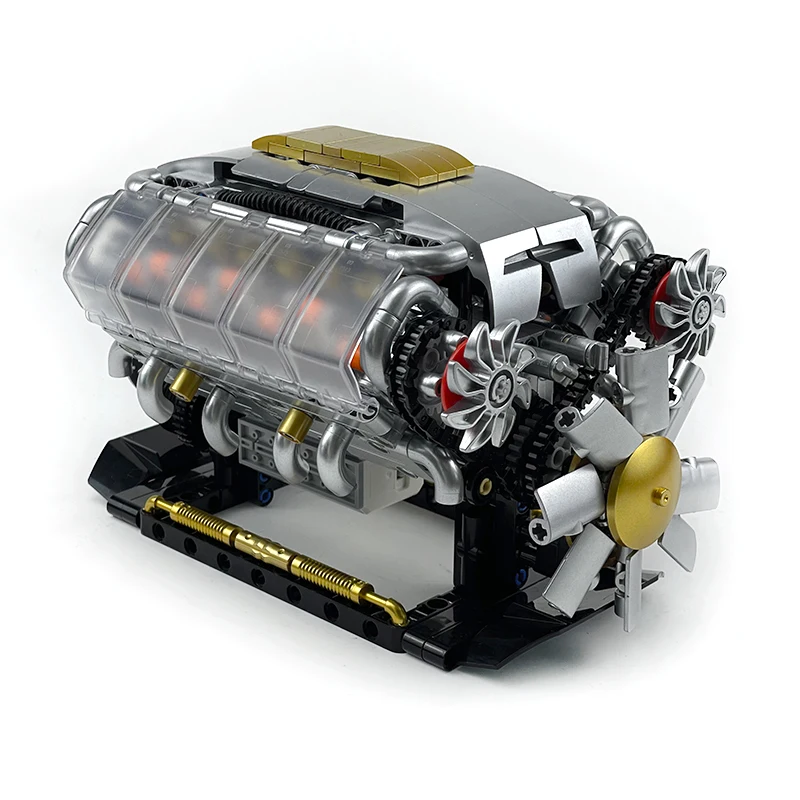Nuovo MOC GQ-3053 Tecnico Automobile Meccanico V8 Motore Building Blocks Modello di Montaggio Puzzle Giocattoli FAI DA TE Ragazzi Regalo di Natale Per Bambini