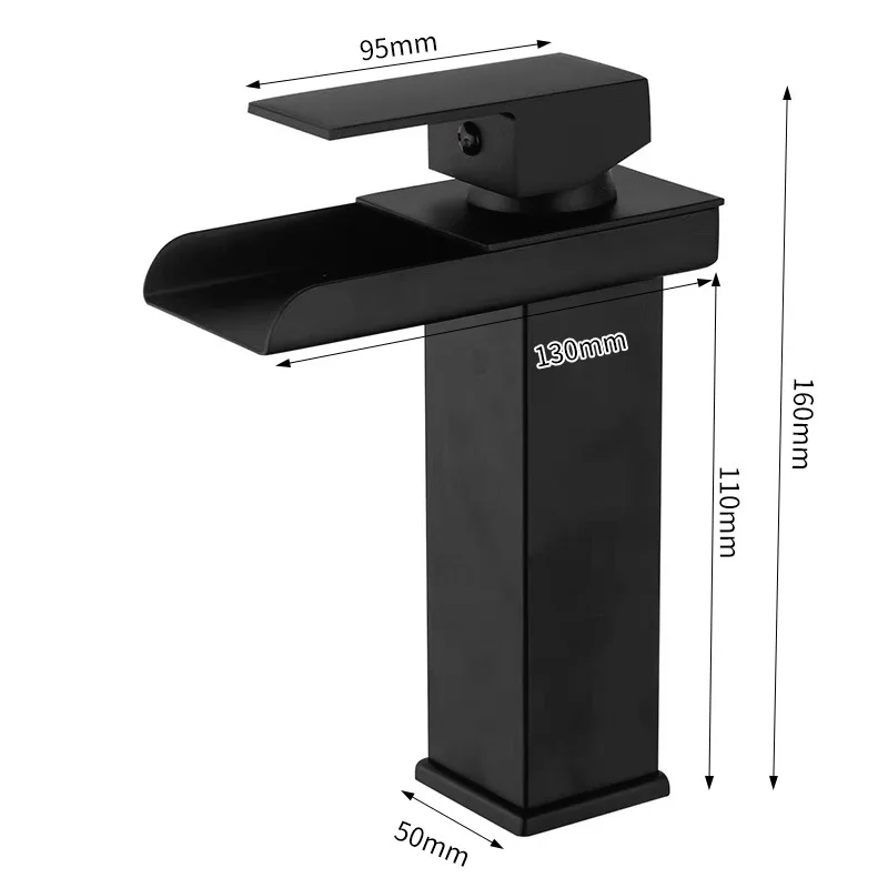 

High-End Waterfall Bathroom Sink Faucet,304 Stainless Steel Single Home Mixer Tap,Modern Design for Countertop Basin