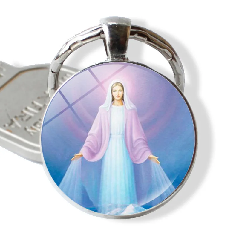 Virgin Mary Dome Glass Alloy Keychain Pendant Exquisite Classic Gift