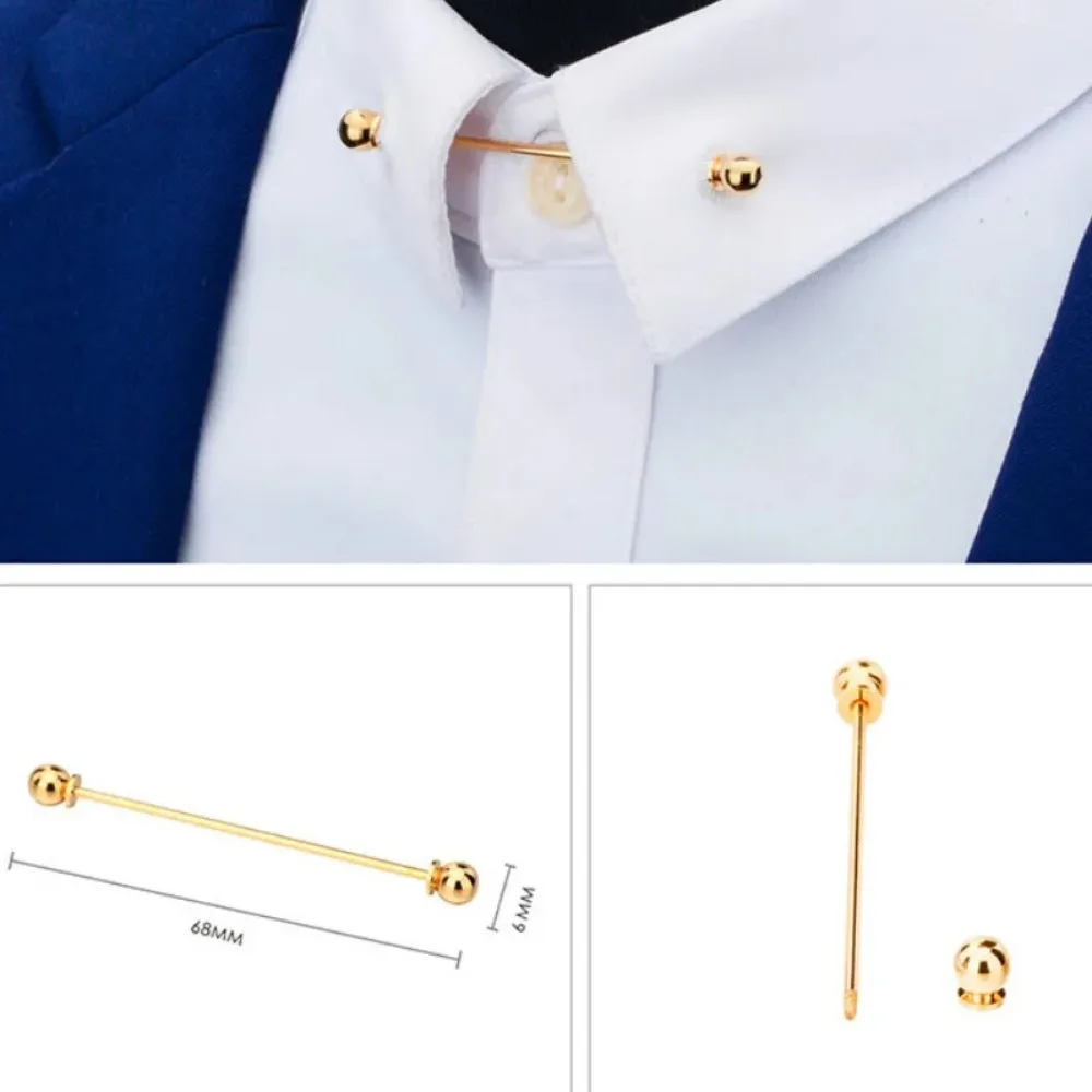 68mm Broches Men's Shirt French Collar Pins Brooch Bar Clasp Clip Barbell Lapel Stick for Men Fashion Jewelry Accessories Gifts