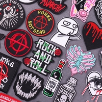 Punk Not Dead Iron On Patch Rock And Roll Embroidery Patches For Clothing Thermoadhesive Patches On Clothes Punk Sewing Patch
