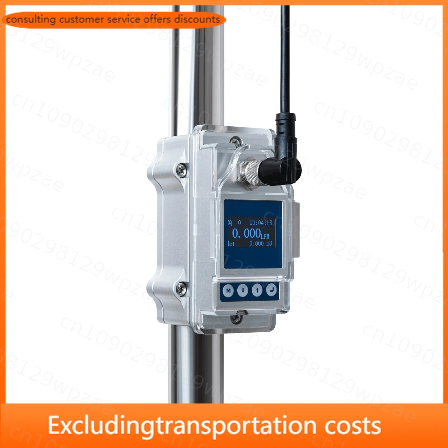 External Clamp-on Ultrasonic Pipe Flowmeter Non-piercing Pure Water Flow Sensor Switch with High Accuracy