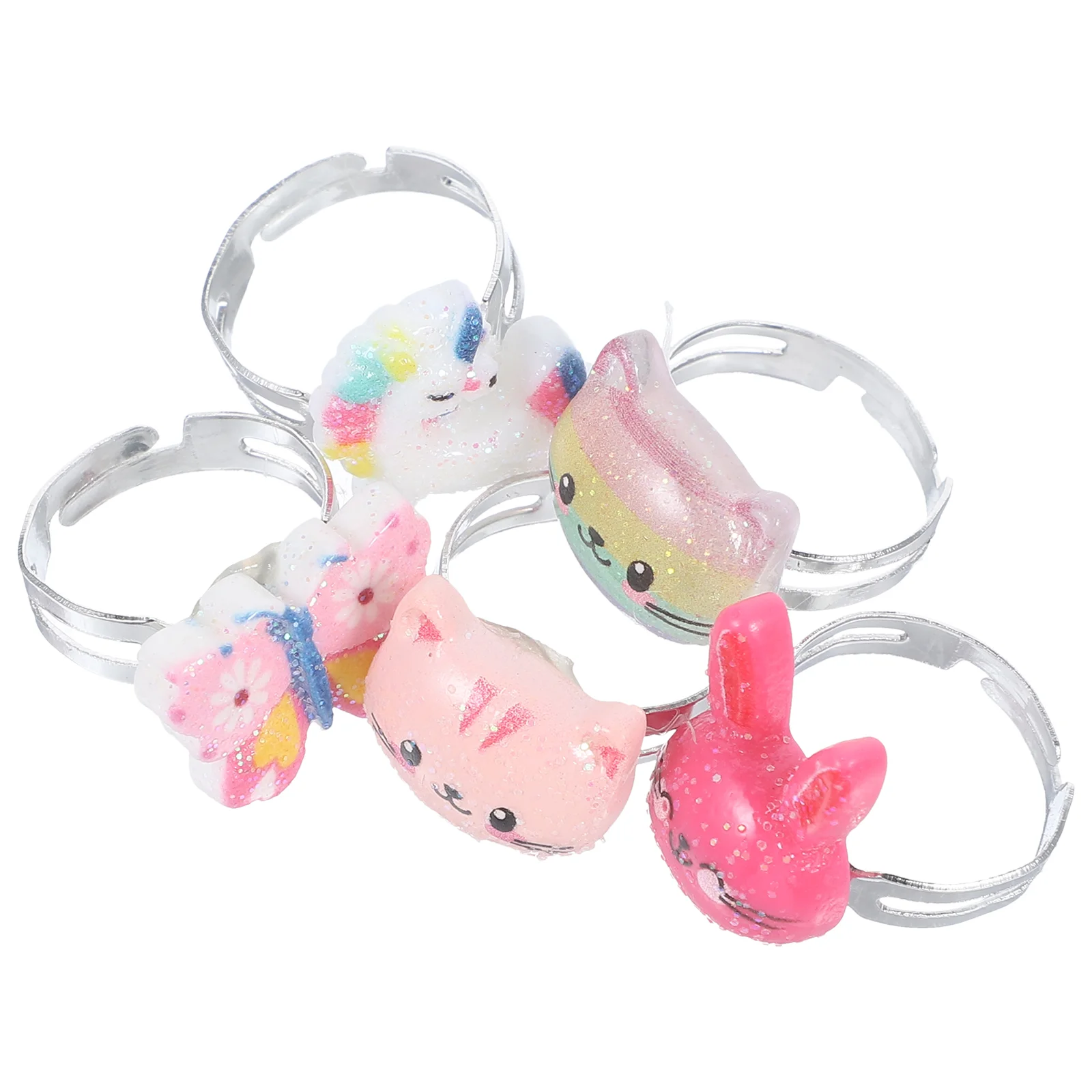 Children's Cartoon Ring Rings Birthday Gifts for Girls Kids Finger Decors Accessories