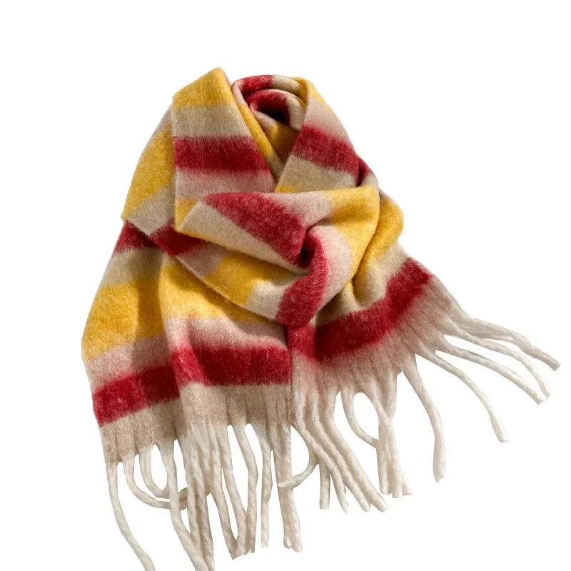 Luxury Winter Thick Warm Scarf Women New Plaid Pashmina Blanket Shawls Cashmere Shawl Lady Wrap Tassel Scarves Men Foulard