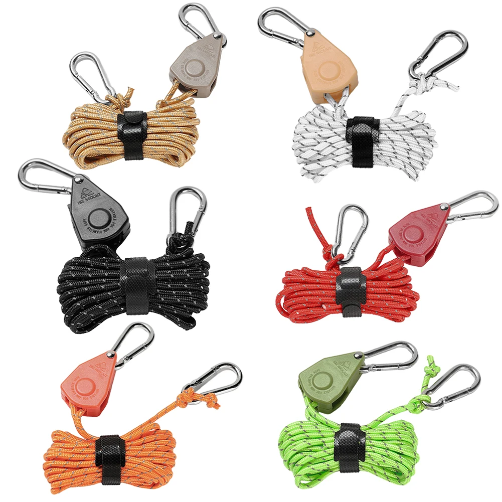 Tent Tension Ropes Adjustable Parachute Nylon Cord Windproof 4mm Guy Lines Reflective for Camping Hiking Survival