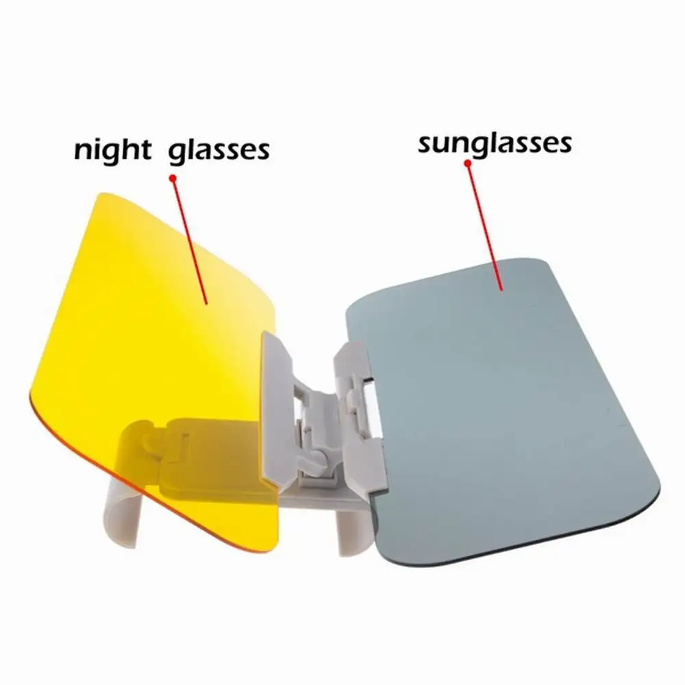 Car Sun Visor HD Anti-UV Day Night 2 in 1 Dazzling Goggle Vision Sun Block Anti-Dazzle Sunshade Rotatable Clear Driving Mirror