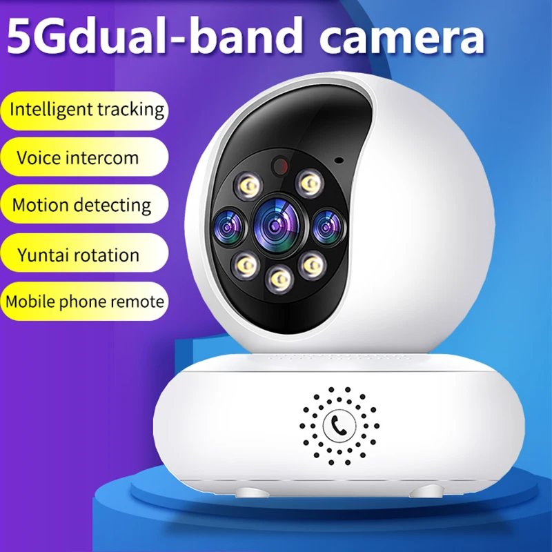 

1080P Dual 2.4/5G Wifi IP Camera Smart Home Security CCTV System Motion Tracking Voice Intercom Mobile Remote View Baby Monitor