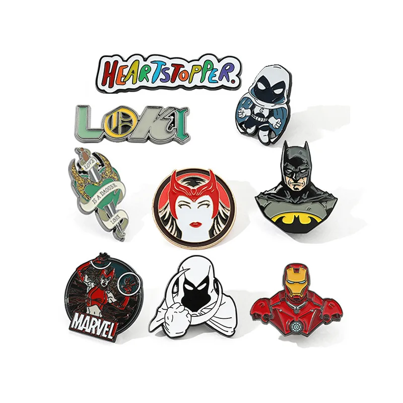 Marvel Series Super Heroes Brooch Iron Man Thanos Movie Figure Creativity Badge Enamel Pins Accessories Children Jewelry Gifts